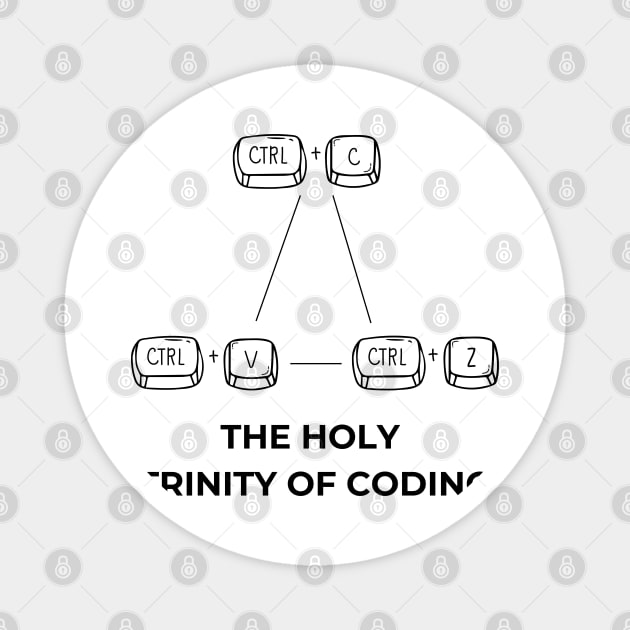 Coding Holy Trinity T-Shirt - Programmer Humor Magnet by dipdesai